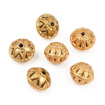 304 из нержавеющей стали бусы, круглая с цветком