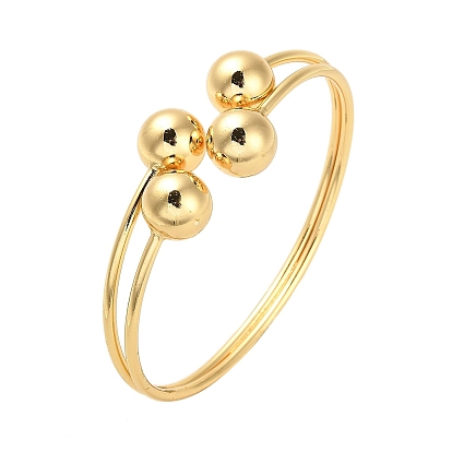 Brass Round Ball Torque Bangles for Women