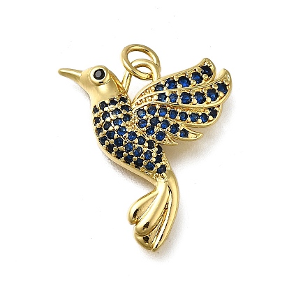 Латунные микропаве прозрачные подвески с фианитом, амулеты птиц, долговечный, стойки покрытие, без свинца и без кадмия, с целью перехода в кольце