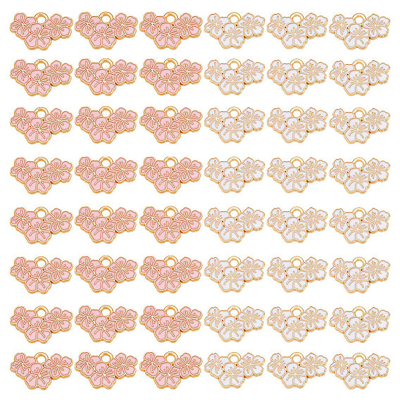 100шт. 2 цветной сплав с эмалевыми подвесками, золотой свет, 