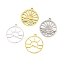 5 шт. 201 подвески из нержавеющей стали, лазерная резка, плоский круглый с солнечным шармом