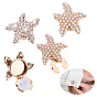 4 шт. 2 стили запонки из сплава, с жемчугом из жемчуга и жемчуга, морская звезда