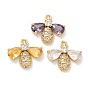 Подвески в виде пчелы из латуни с микропаве из кубических цирконий, без никеля , реальный 18 k позолоченный
