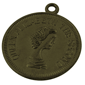 Сплав нахождения подвески, без свинца и без кадмия, плоско-круглые, диаметром около 25 мм , толщиной 1 мм , отверстие : 1.5 мм