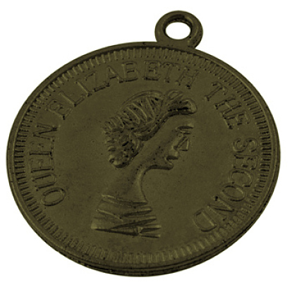 Сплав нахождения подвески, без свинца и без кадмия, плоско-круглые, диаметром около 25 мм , толщиной 1 мм , отверстие : 1.5 мм