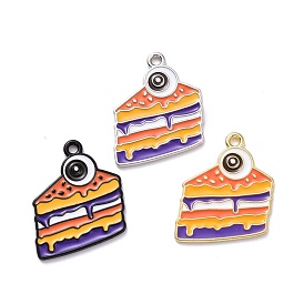 Halloween Alloy Enamel Pendant, Cake with Eye