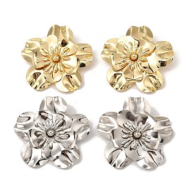 Flower Iron Stud Earrings, with Alloy Pin