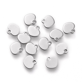 304 Stainless Steel Charms, Laser Cut, Stamping Blank Tag, Heart
