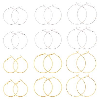 SUNNYCLUE Brass Hoop Earrings