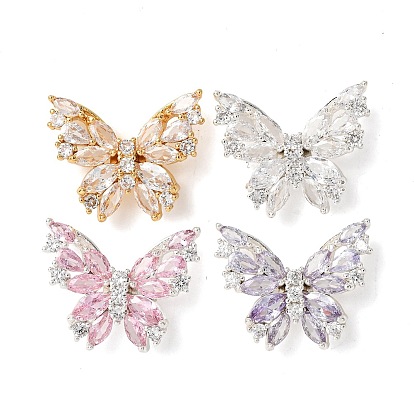 Латунные микро проложить кубического циркония бусы, бабочка
