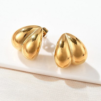 304 серьги-гвоздики из нержавеющей стали для женщин, сердце