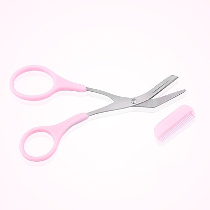 Stainless Steel Eyelash Thinning Shears Comb, Eyebrow Trimmer Scissor, Shaping Eyebrow Grooming Cosmetic Tool