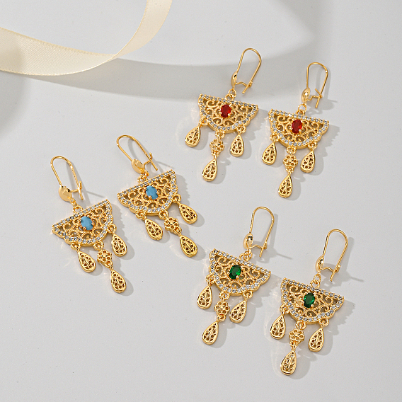 Роскошные полукруглые серьги-кольца из цинкового сплава в стиле ближневосточного Рамадана с полым цветком, золотые