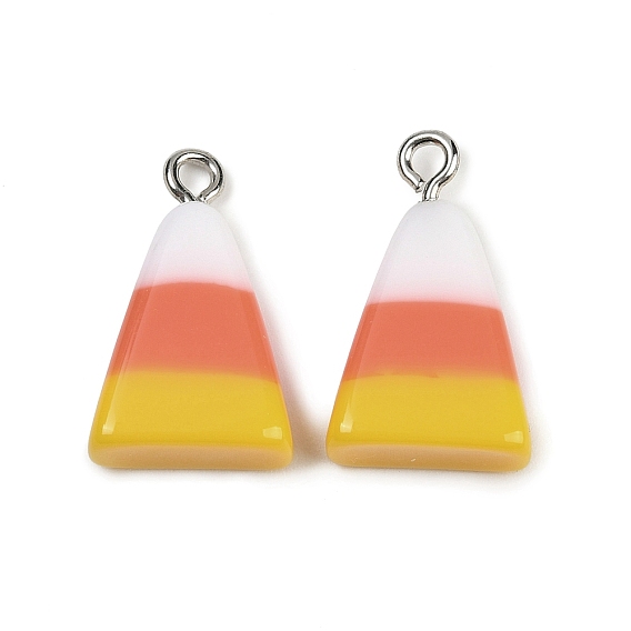 Непрозрачные подвески смолы, кукуруза, с железной платиной петлей