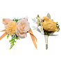 2шт 2 стильные наборы из шелковых запястий и брошей в виде цветка розы, для свадьбы, партийные украшения