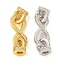 925 Sterling Silver Micro Pave Clear Cubic Zirconia Fold Over Clasps, Infinity
