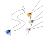 4Pcs 4 Color Lucky Bag Shape Glass Cork Bottles Pendant Necklaces Set,  304 Stainless Steel Ball Chain Necklaces for Women