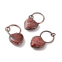 Natural Red Jasper Pendants, with Red Copper Tone Brass Findings, Heart, Cadmium Free & Lead Free
