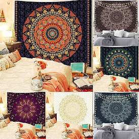 Polyester Bohemian Mandala Wall Hanging Tapestry, Hippie Tapestries, for Bedroom Living Room Decoration, Rectangle