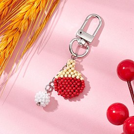 Стеклянные бусины ткацкий станок подвесные украшения, со стеклянными жемчужными бусинами и поворотными застежками из сплава, ракетки для настольного тенниса и настольный теннис