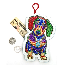 Наборы алмазной живописи для сумочки своими руками, включая стразы из смолы, ручка, поднос и клей глина, Рисунок собаки