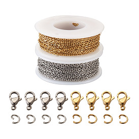 Наборы для самостоятельного изготовления цепочек и браслетов из нержавеющей стали, в том числе тросовые цепи, застежки-клешни и открытые прыжковые кольца