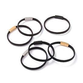 Bracelets en corde tressée en microfibre, bracelets de style gothique pour hommes femmes, avec 304 fermoirs magnétiques en acier inoxydable