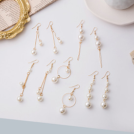 Pearl Tassel Earrings - Elegant Long Drop Earrings with Round Pearls.