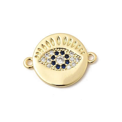 Латунные микро проложить кубического циркония подвески, долговечный, стойки покрытие, без свинца и без кадмия, плоский круглый с оберегами от сглаза