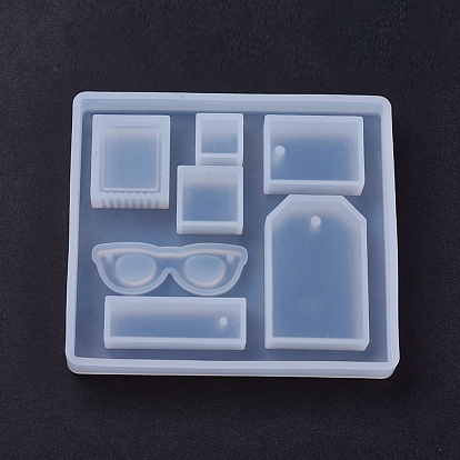 Pendant Silicone Molds, Resin Casting Molds, For UV Resin, Epoxy Resin Jewelry Making, Rectangle & Square & Glasses