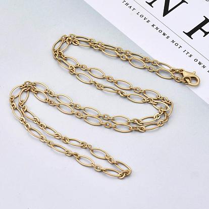 Brass Cable Chains Necklace Making, with Lobster Claw Clasps