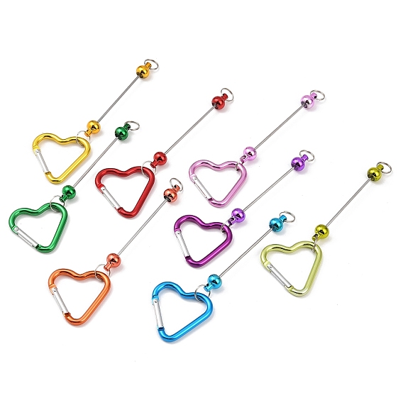 Подвесные украшения из алюминиевого сплава, с сердечными застежками