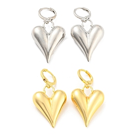 Rack Plating Brass Heart Dangle Leverback Earrings, Long-Lasting Plated, Lead Free & Cadmium Free