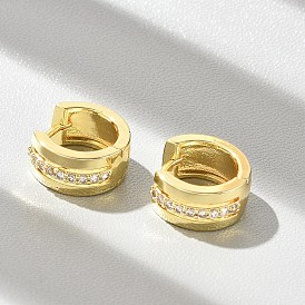 Латунные серьги-кольца из прозрачного кубического циркония, без свинца и без кадмия, долговечный