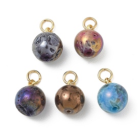 Подвески из натурального кристалла друзы, покрытые методом гальванического осаждения., круглые подвески, разноцветные