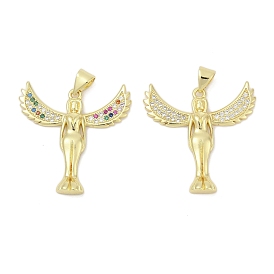 Латунные микро проложить кубического циркония подвески, ангел, без свинца и без кадмия, долговечный, стойки покрытие