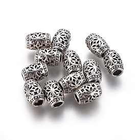 Perles thai 925 en argent sterling, creux, canon avec des fleurs