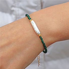 Bracelet de perles en pierre naturelle avec fermoir mousqueton pour hommes et femmes - bijoux faits à la main en perles de mm