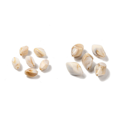 Two Tone Opaque Acrylic Beads, Imitation Gemstone, Rhombus