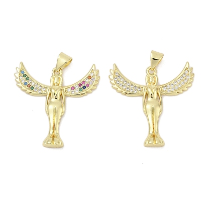Латунные микро проложить кубического циркония подвески, ангел, без свинца и без кадмия, долговечный, стойки покрытие