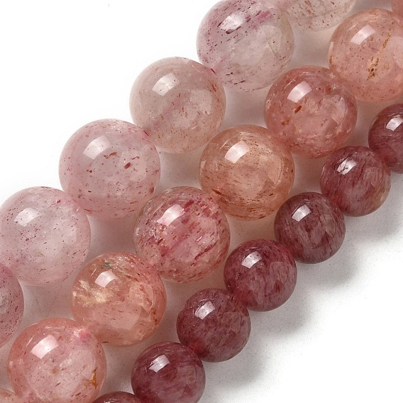 Природного кварца клубники нитей бисера, круглые