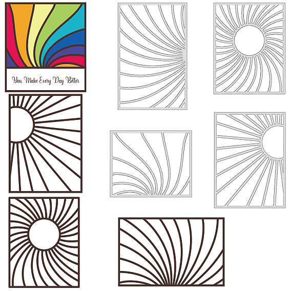 Углеродистая сталь разрезает трафареты, для diy scrapbooking, Фотоальбом, декоративная бумага для тиснения, цвет нержавеющей стали, рисунок солнца