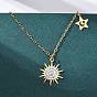 201 ожерелья с подвеской в виде звезды и кристаллов из нержавеющей стали для женщин, с эмалью
