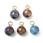 Подвески из натурального кристалла друзы, покрытые методом гальванического осаждения., круглые подвески, разноцветные