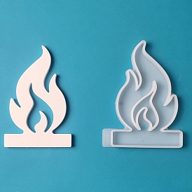Food Grade Hollow Flame Desktop  Decorative Candlestick Silicone Molds, for Plaster, Cement Craft Making