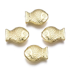 Rack Plating Alloy Beads, Cadmium Free & Lead Free, Fish