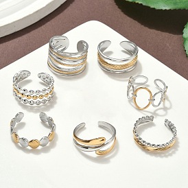 304 двухцветные манжетные кольца из нержавеющей стали, ионное покрытие (ip)