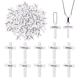 100шт 10 стили деревянные подвески, крестик