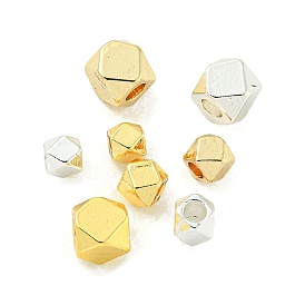 Rack Plating Brass Spacer Beads, Long-Lasting Plated, Cadmium Free & Lead Free, Polygon