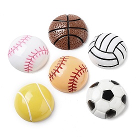 Basketball/Baseball/Tennis/Football/Volleyball Opaque Resin Decoden Cabochons, Sport Ball